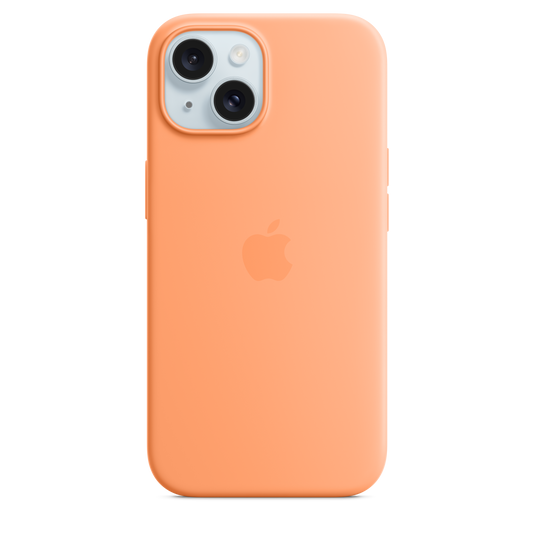 Funda de silicona con MagSafe para el iPhone 15 - Naranja sorbete