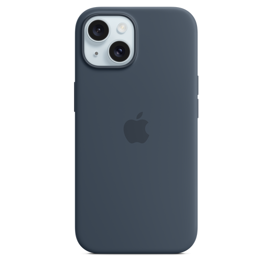 Funda de silicona con MagSafe para el iPhone 15 - Azul tempestad