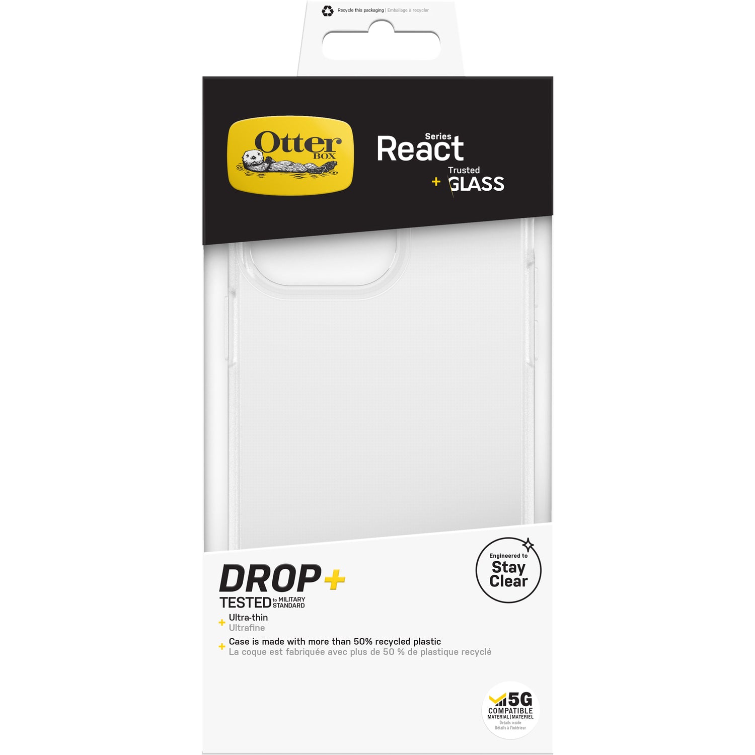 rs_ps_Pack para iPhone 14 funda React y Cristal Anti-Microbial de Otterbox