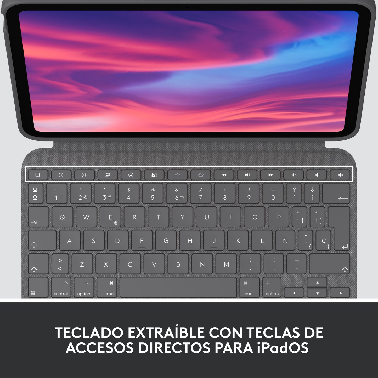 Funda con Teclado Combo Touch de Logitech Gris  iPad Air 4/5Gen - Rossellimac