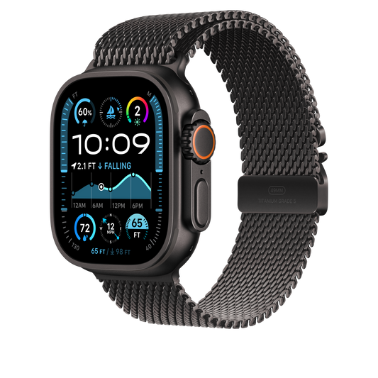 Pulsera Milanese Loop en titanio negro (49 mm) - Talla L