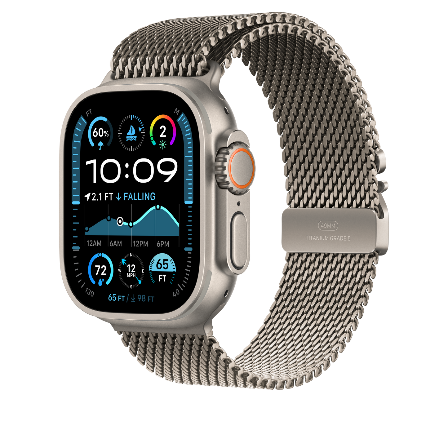 Pulsera Milanese Loop en titanio natural (49 mm) - Talla L