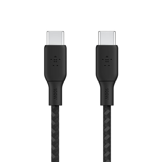 Cable BoostCharge Pro Flex 100W USB-C a USB-C de silicona y trenzado de Belkin 2 metros negro