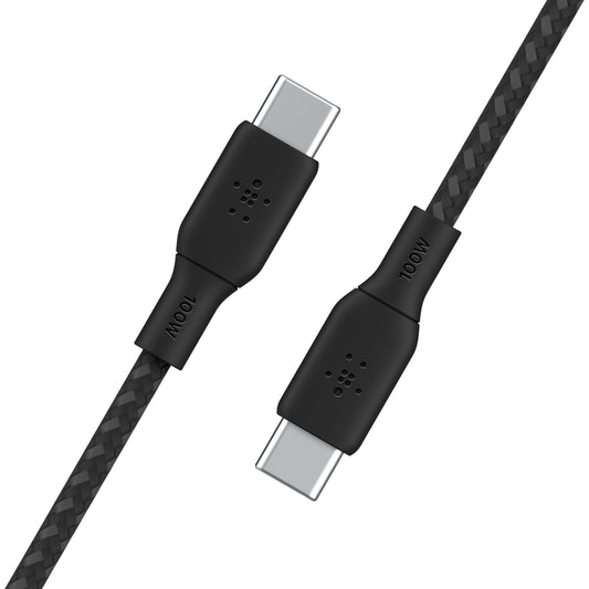 Cable BoostCharge Pro Flex 100W USB-C a USB-C de silicona y trenzado de Belkin 2 metros negro