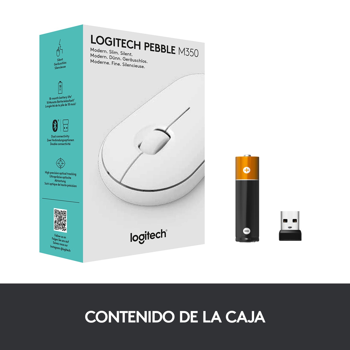 Ratón Bluetooth Pebble M350 de Logitech Rosa - Rossellimac
