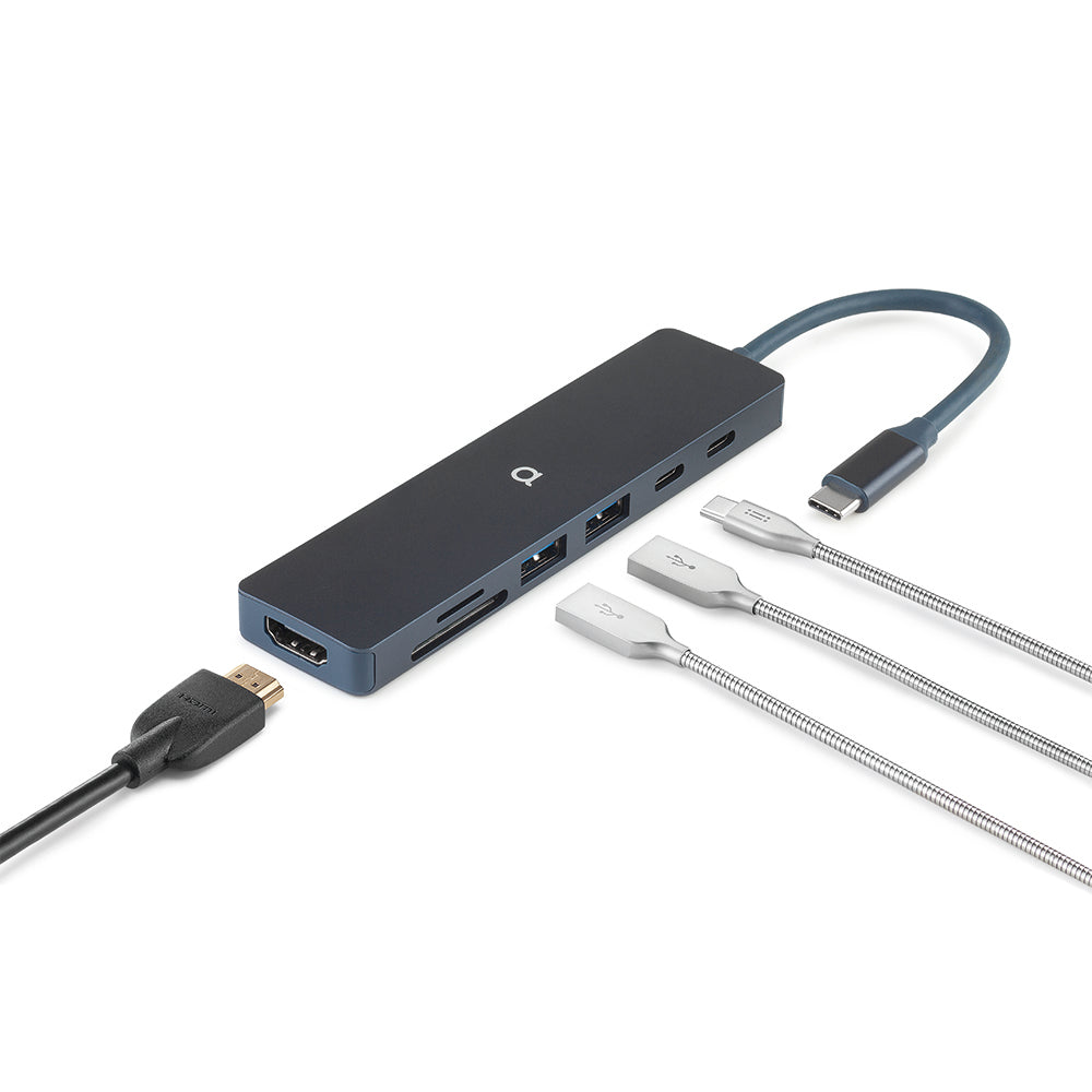 Adaptador Hub multipuerto USB-C 7 en 1 MacBook Neo - Índigo | Rossellimac