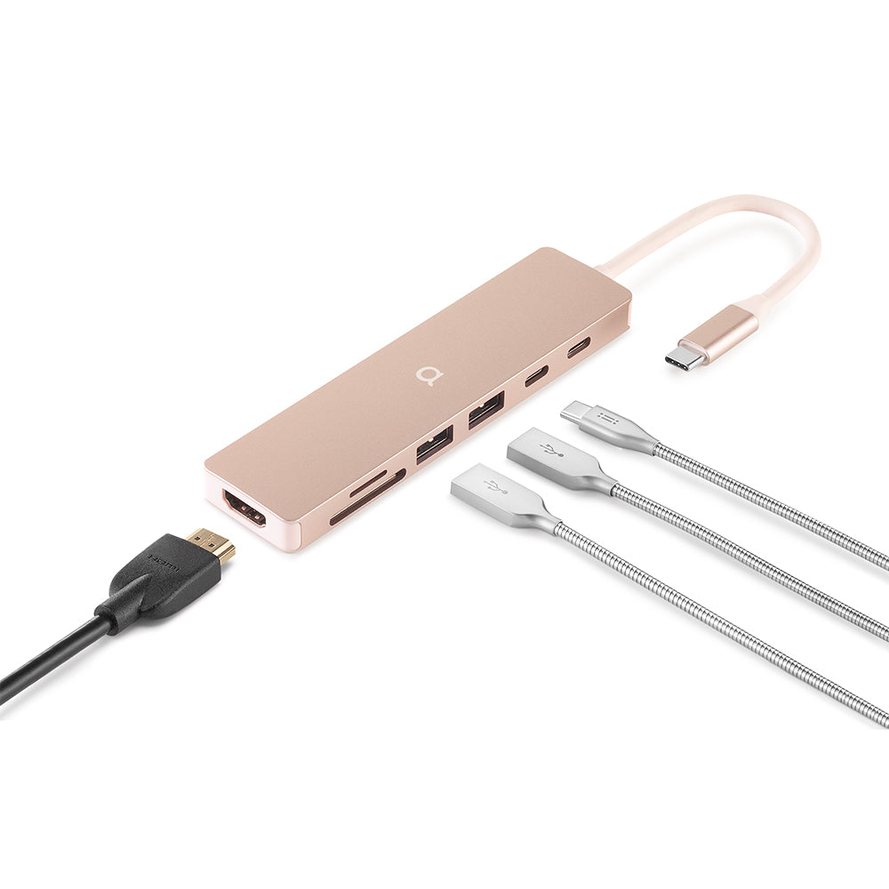Adaptador Hub multipuerto USB-C 7 en 1 MacBook Neo - Blush | Rossellimac