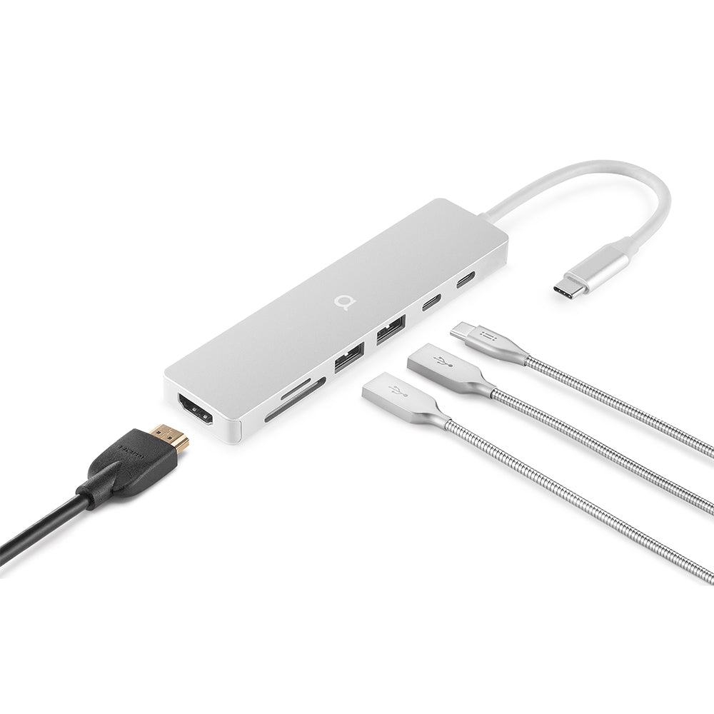 Adaptador Hub multipuerto USB-C 7 en 1 MacBook Neo - Plata | Rossellimac