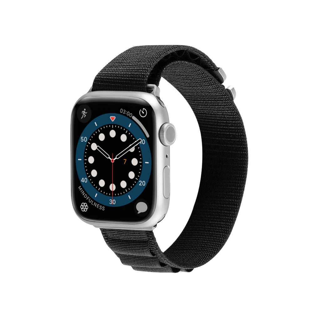 Correa nylon Vertical para Apple Watch 42mm/49mm Negro de Rossellimac