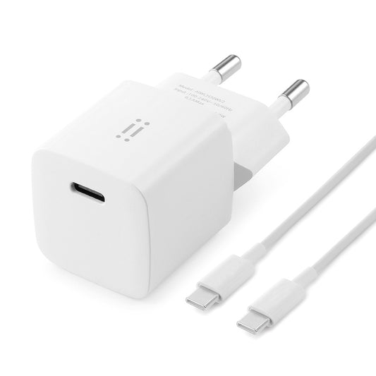 Cargador de pared Carga Rápida 25W USB-C + Cable USB-C | Rossellimac