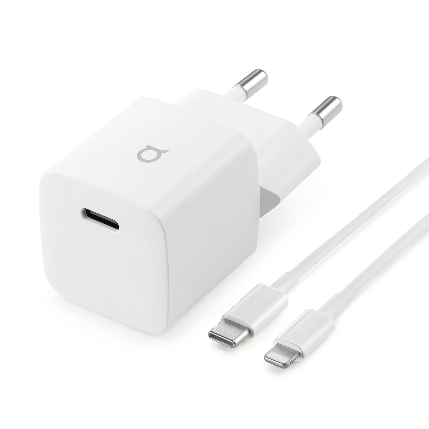 Cargador de pared Carga Rápida 25W USB-C + Cable USB-C a Lightning  | Rossellimac