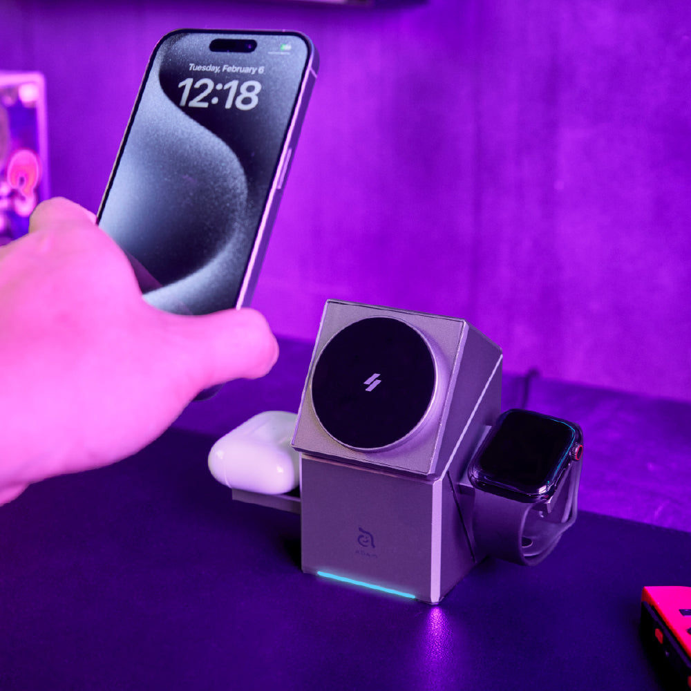 Estación de carga inteligente 3 en 1 Mag Qube Qi2 | Adam Elements