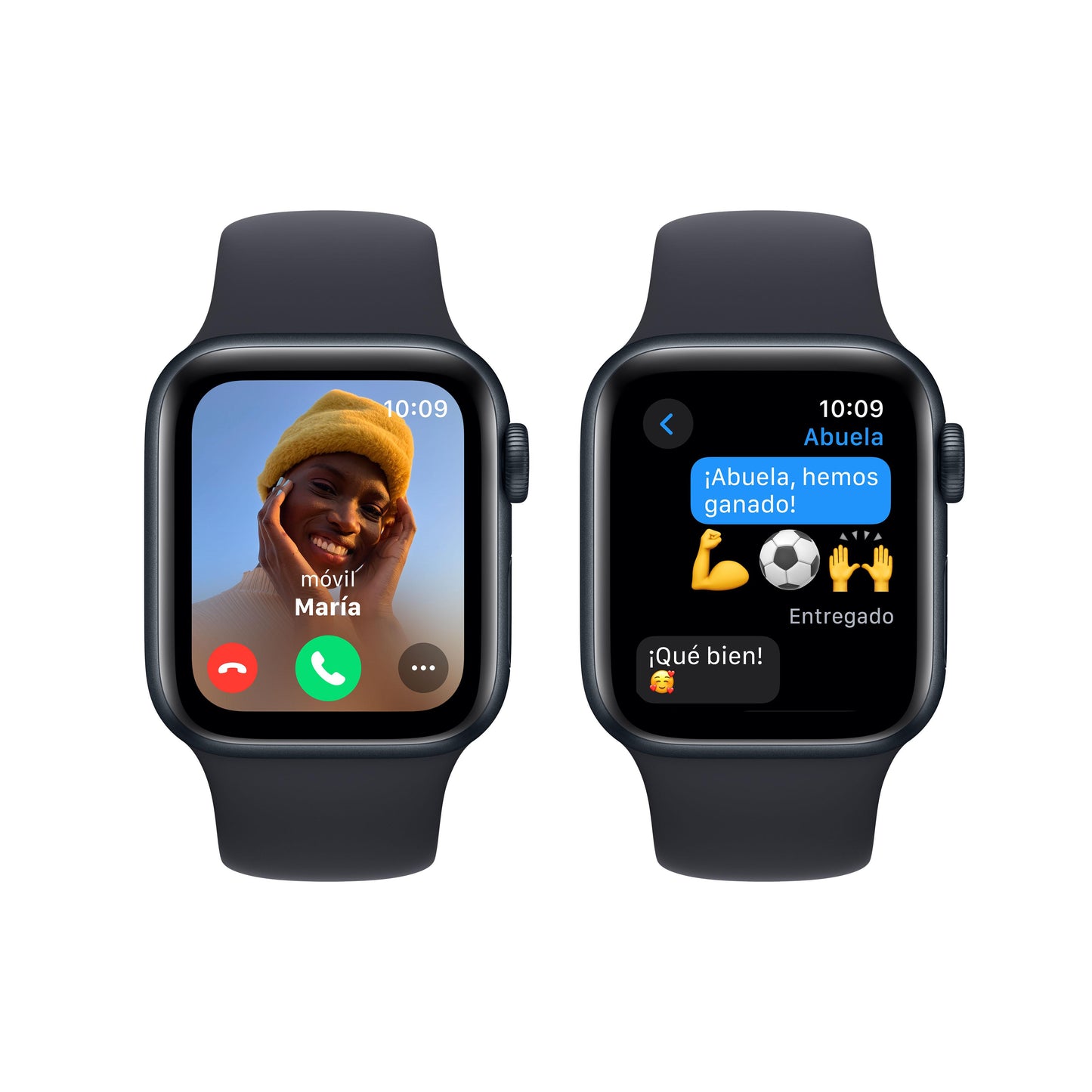 Apple Watch SE (GPS) - Caja de aluminio en color medianoche de 40 mm - Correa deportiva color medianoche - Talla M/L