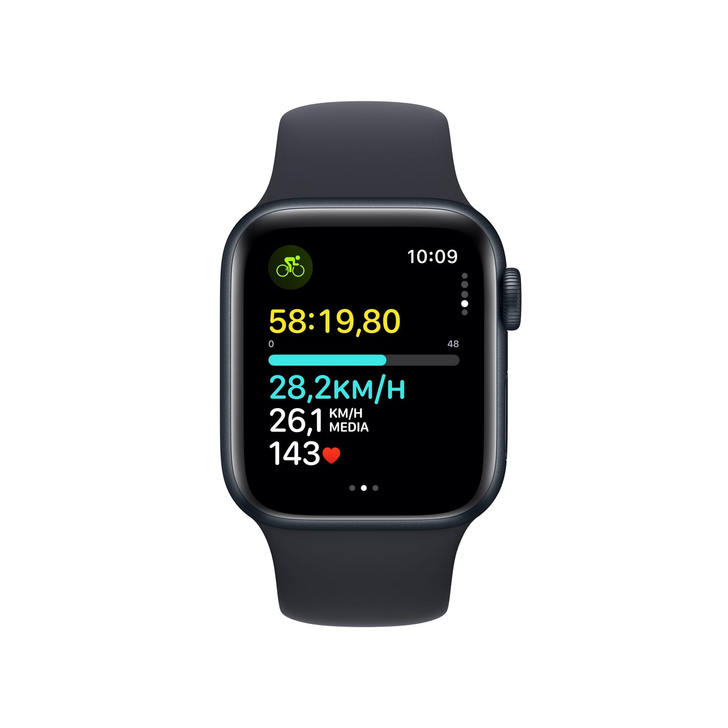 Apple Watch SE (GPS) - Caja de aluminio en color medianoche de 40 mm - Correa deportiva color medianoche - Talla S/M - Rossellimac