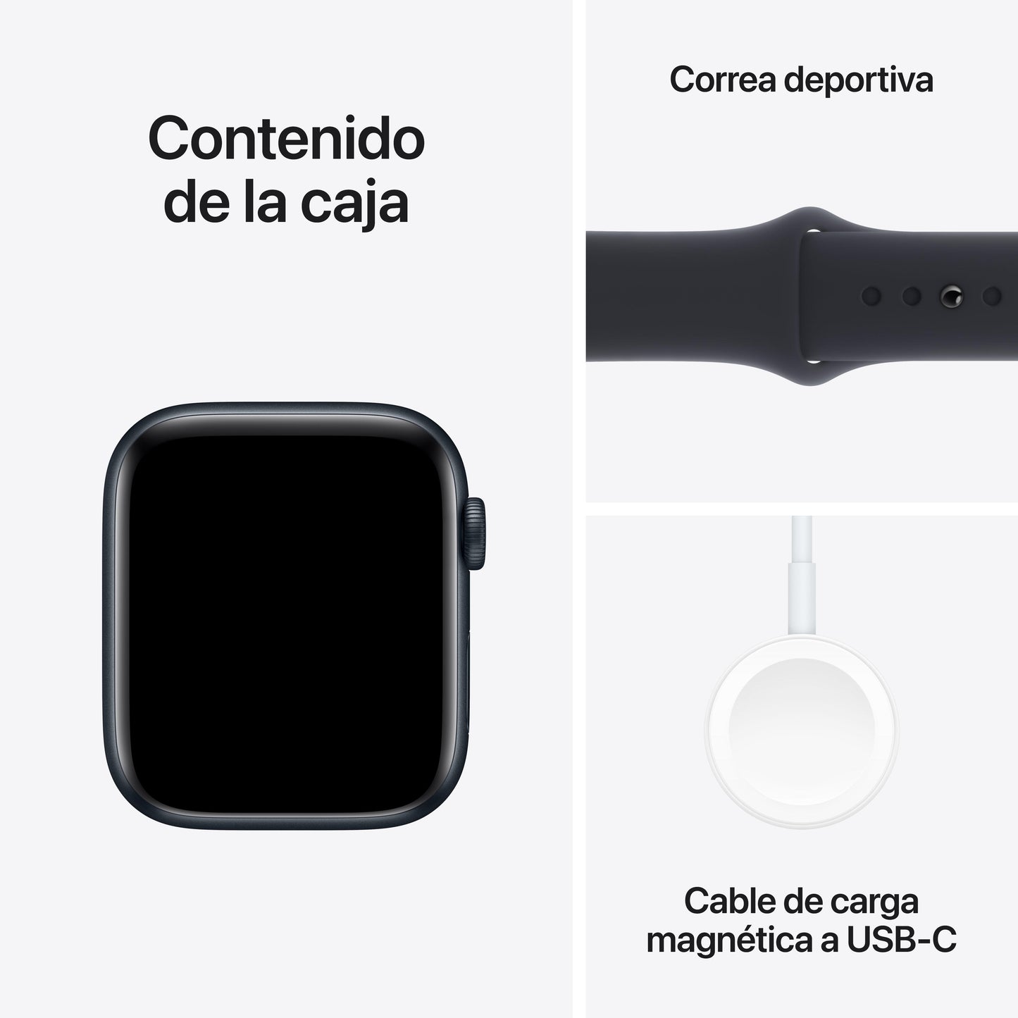 Apple Watch SE (GPS) - Caja de aluminio en color medianoche de 44 mm - Correa deportiva color medianoche - Talla S/M