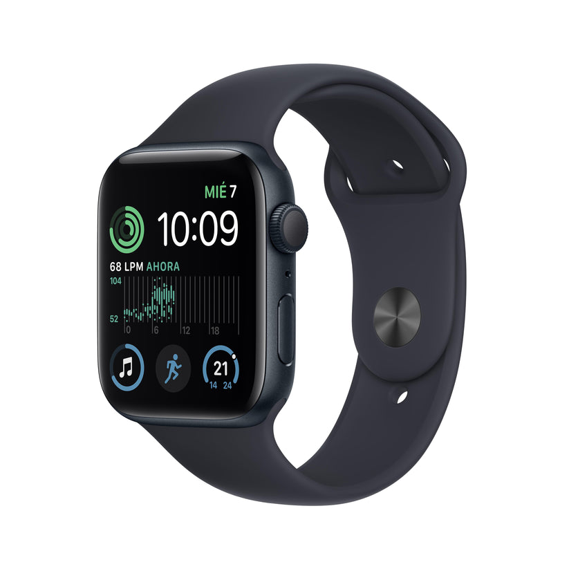 Apple Watch SE (GPS) - Caja de aluminio en color medianoche de 44 mm - Correa deportiva en color medianoche - Talla única - Rossellimac