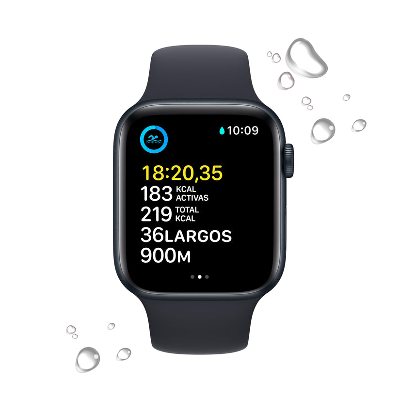 Apple Watch SE (GPS) - Caja de aluminio en color medianoche de 44 mm - Correa deportiva en color medianoche - Talla única - Rossellimac