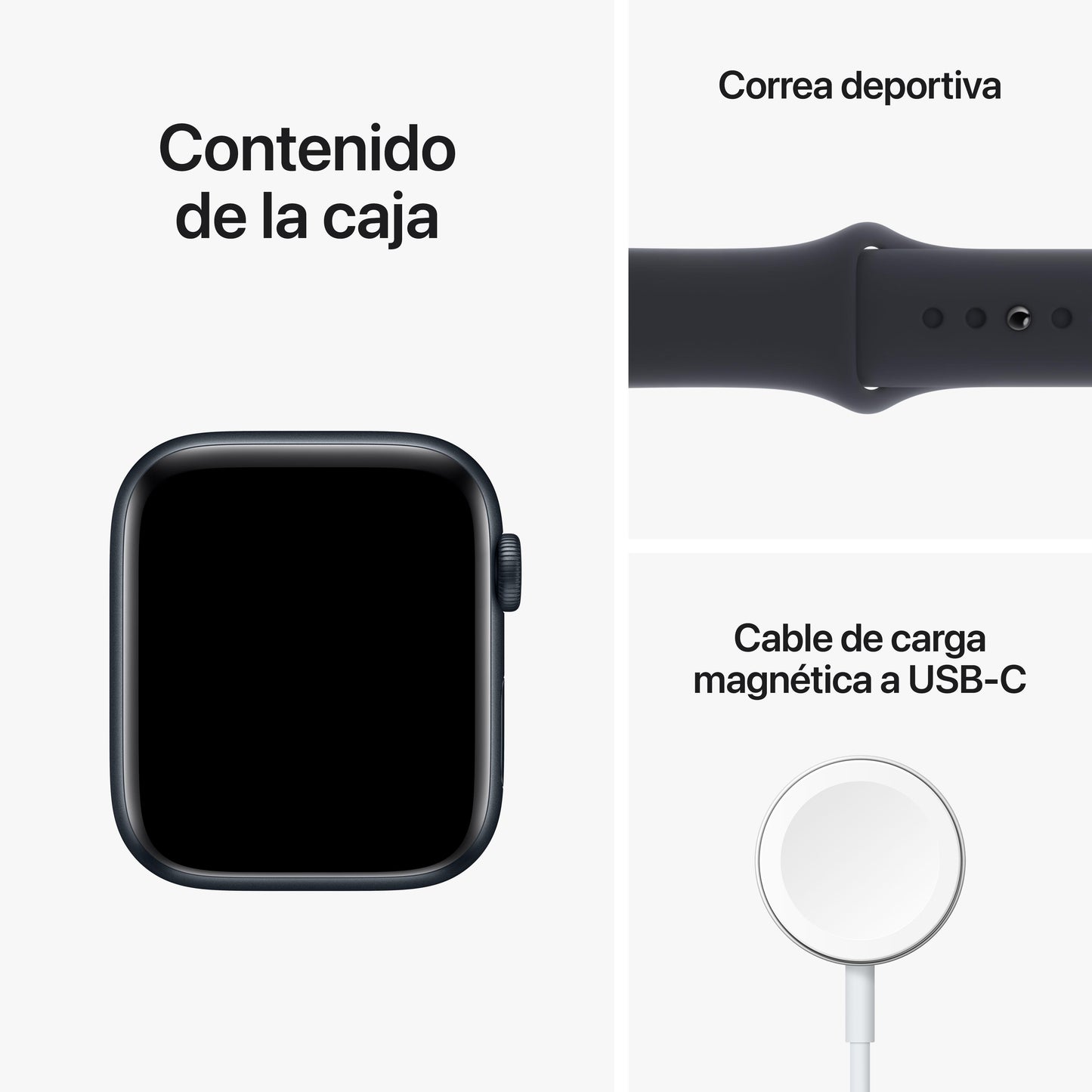 Apple Watch SE (GPS) - Caja de aluminio en color medianoche de 44 mm - Correa deportiva en color medianoche - Talla única - Rossellimac