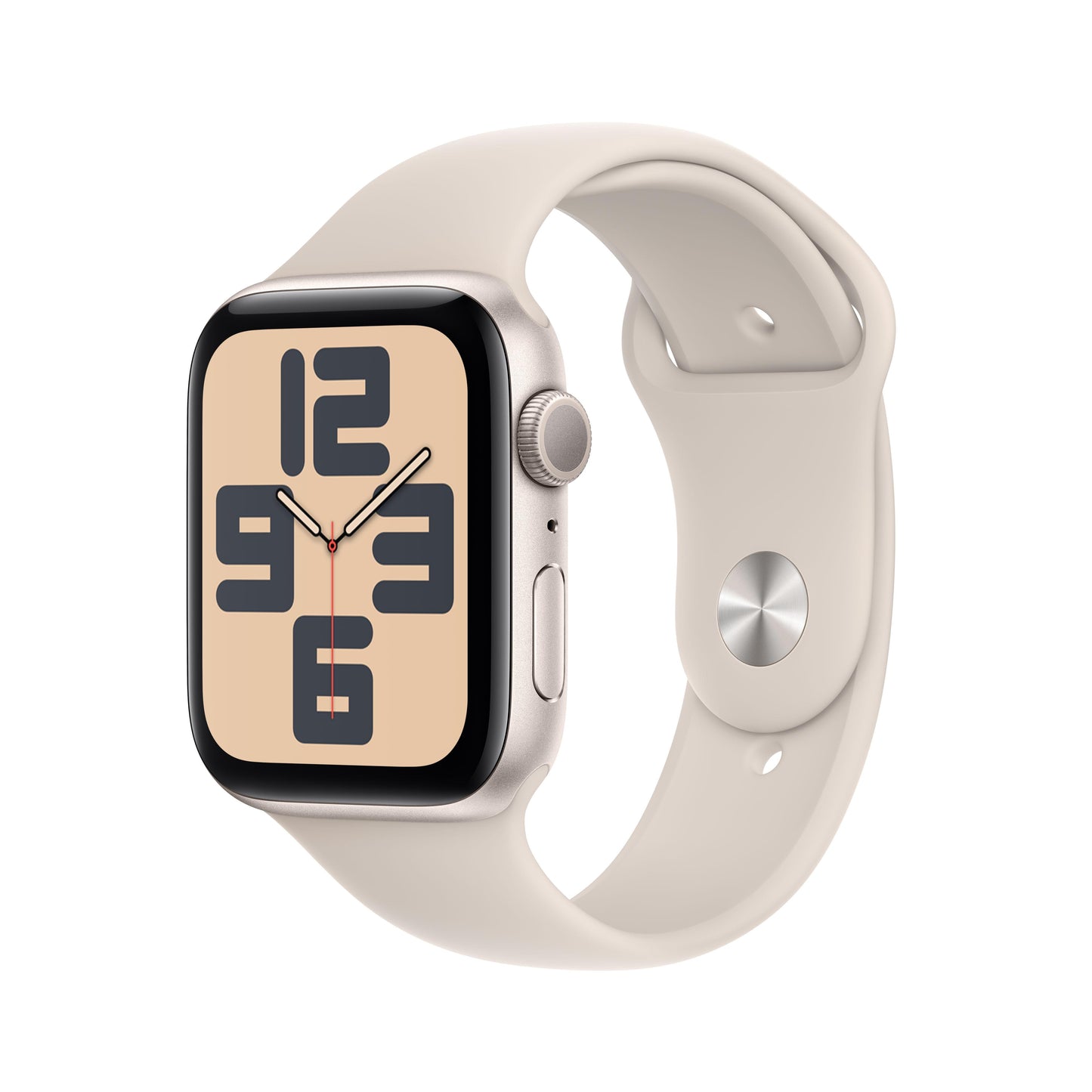 Apple Watch SE (GPS) - Caja de aluminio en blanco estrella de 44 mm - Correa deportiva blanco estrella - Talla M/L