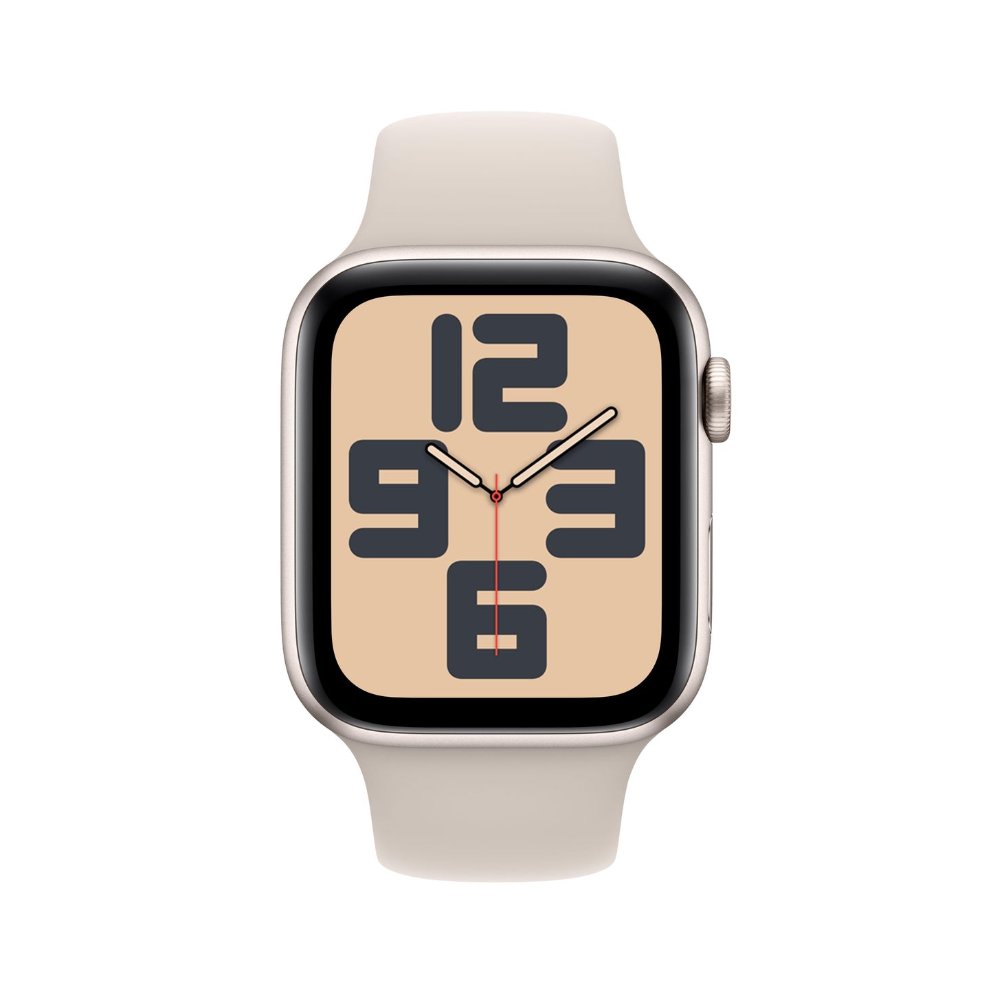 Apple Watch SE (GPS) - Caja de aluminio en blanco estrella de 44 mm - Correa deportiva blanco estrella - Talla M/L