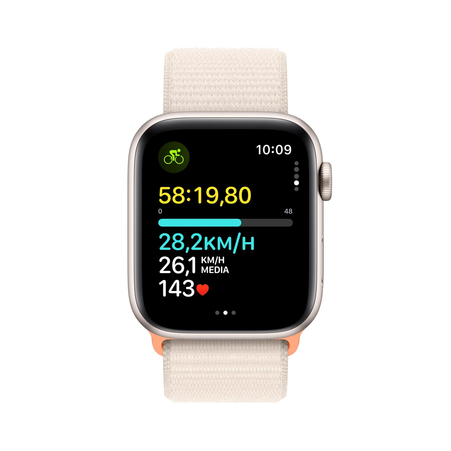 Apple Watch SE (GPS) - Caja de aluminio en blanco estrella de 44 mm - Correa Loop deportiva blanco estrella