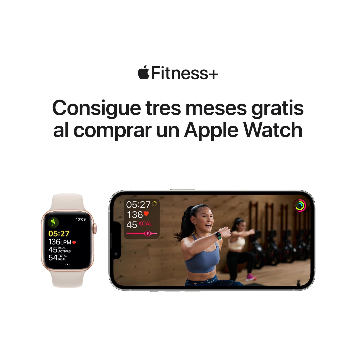 Apple Watch SE (GPS) - Caja de aluminio en oro de 44 mm - Correa deportiva blanco estrella - Talla única - Rossellimac