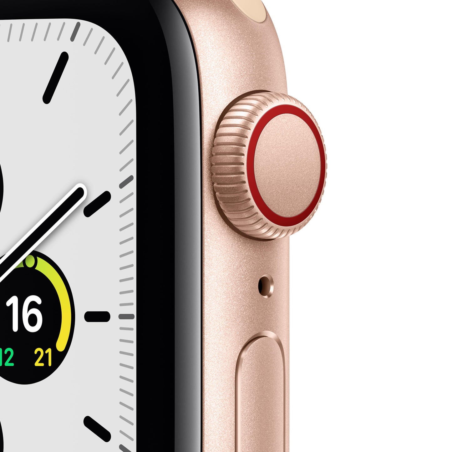 Apple Watch SE (GPS + Cellular) - Caja de aluminio en oro de 40 mm - Correa Loop deportiva en color maíz/blanco