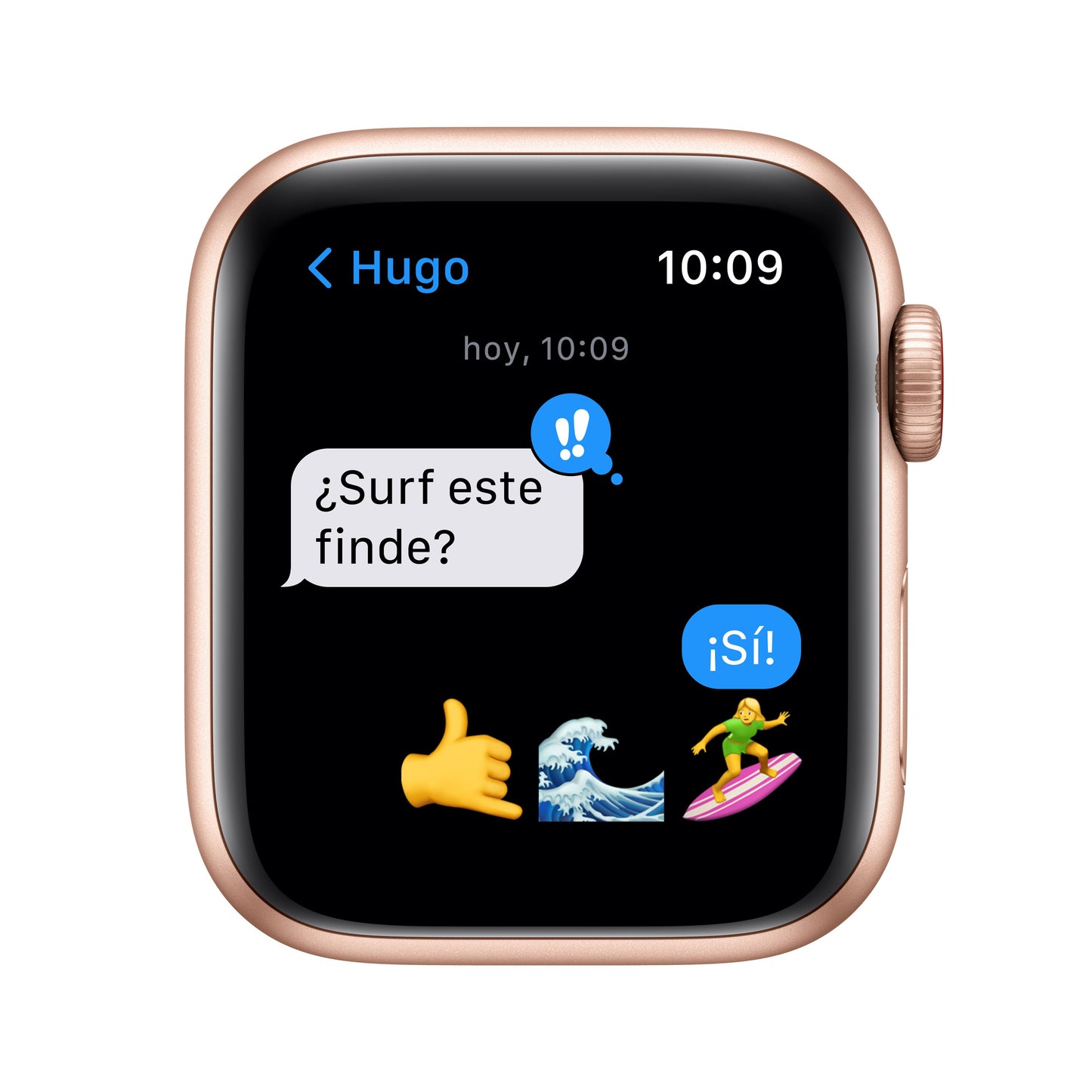 Apple Watch SE (GPS + Cellular) - Caja de aluminio en oro de 40 mm - Correa Loop deportiva en color maíz/blanco