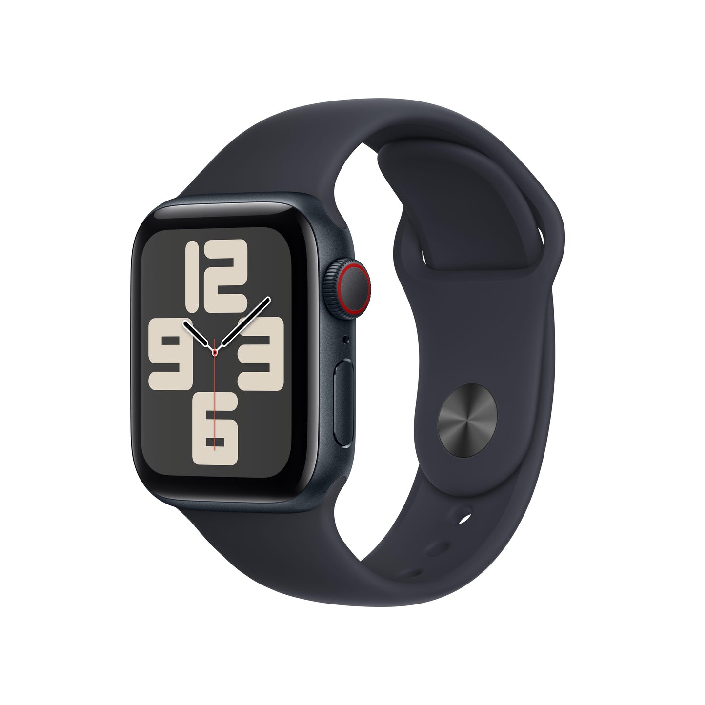 Apple Watch SE (GPS + Cellular) - Caja de aluminio en color medianoche de 40 mm - Correa deportiva color medianoche - Talla M/L