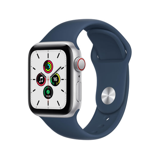 Apple Watch SE (GPS + Cellular) - Caja de aluminio en plata de 40 mm - Correa deportiva en color abismo - Talla única