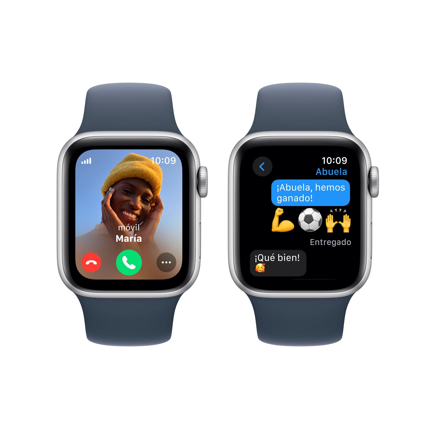 Apple Watch SE (GPS + Cellular) - Caja de aluminio en plata de 40 mm - Correa deportiva azul tempestad - Talla M/L - Rossellimac