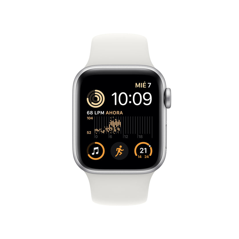 Apple Watch SE (GPS + Cellular) - Caja de aluminio en plata de 40 mm - Correa deportiva blanca - Talla única - Rossellimac