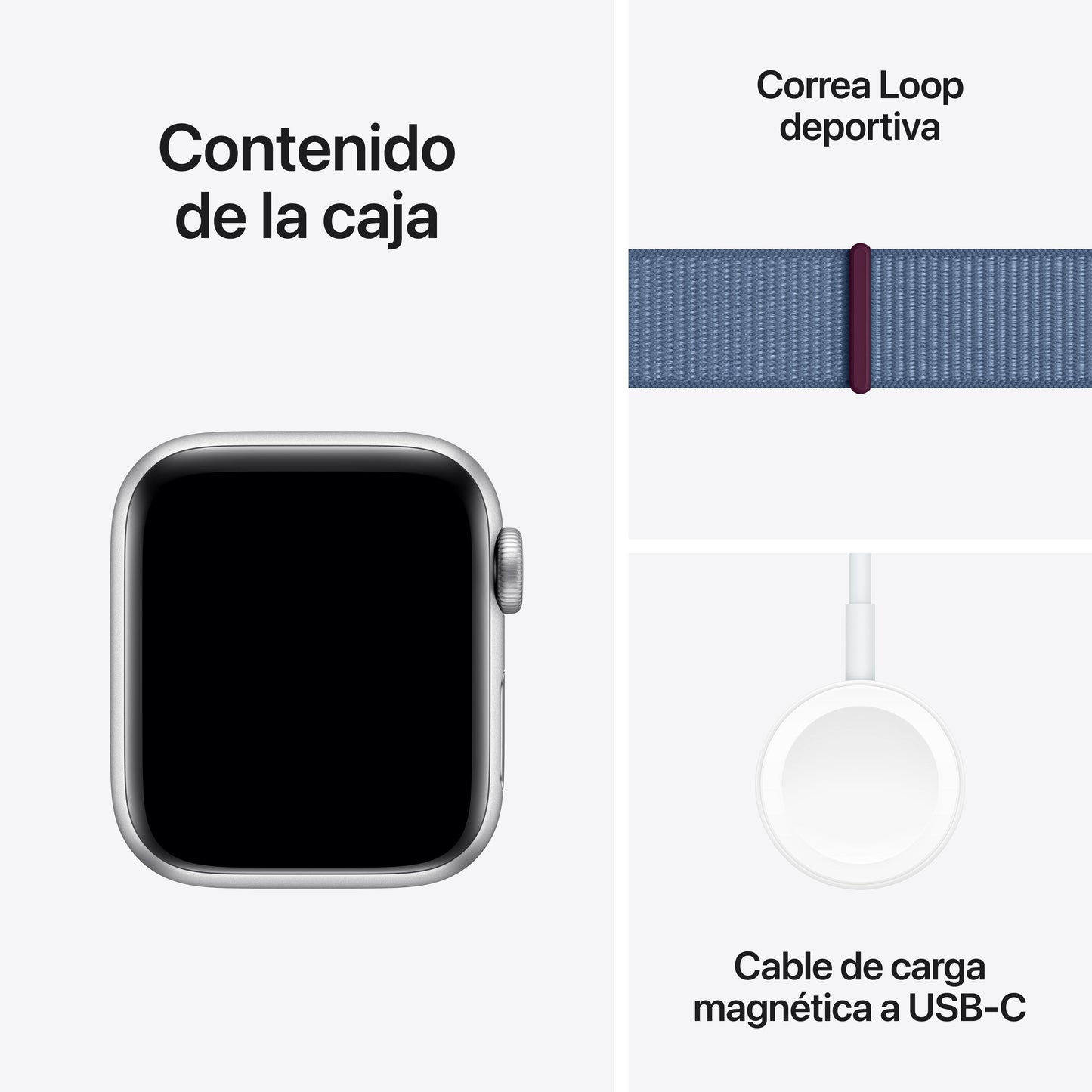 Apple Watch SE (GPS + Cellular) - Caja de aluminio en plata de 40 mm - Correa Loop deportiva azul invierno