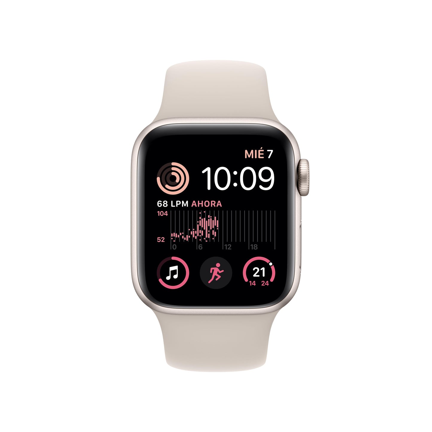 Apple Watch SE (GPS + Cellular) - Caja de aluminio en blanco estrella de 40 mm - Correa deportiva blanco estrella - Talla única - Rossellimac