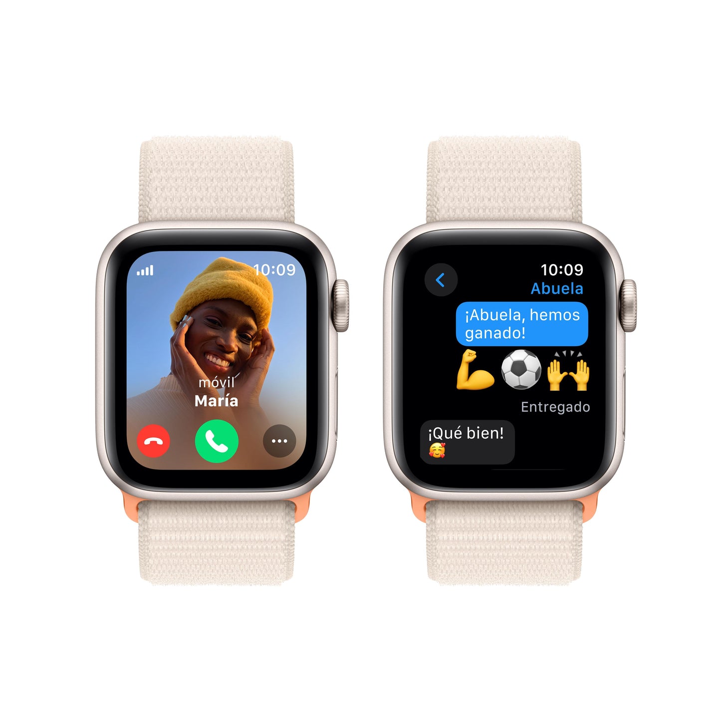 Apple Watch SE (GPS + Cellular) - Caja de aluminio en blanco estrella de 40 mm - Correa Loop deportiva blanco estrella - Rossellimac