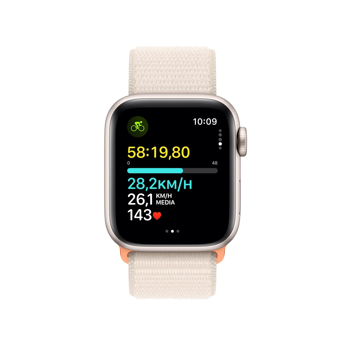Apple Watch SE (GPS + Cellular) - Caja de aluminio en blanco estrella de 40 mm - Correa Loop deportiva blanco estrella
