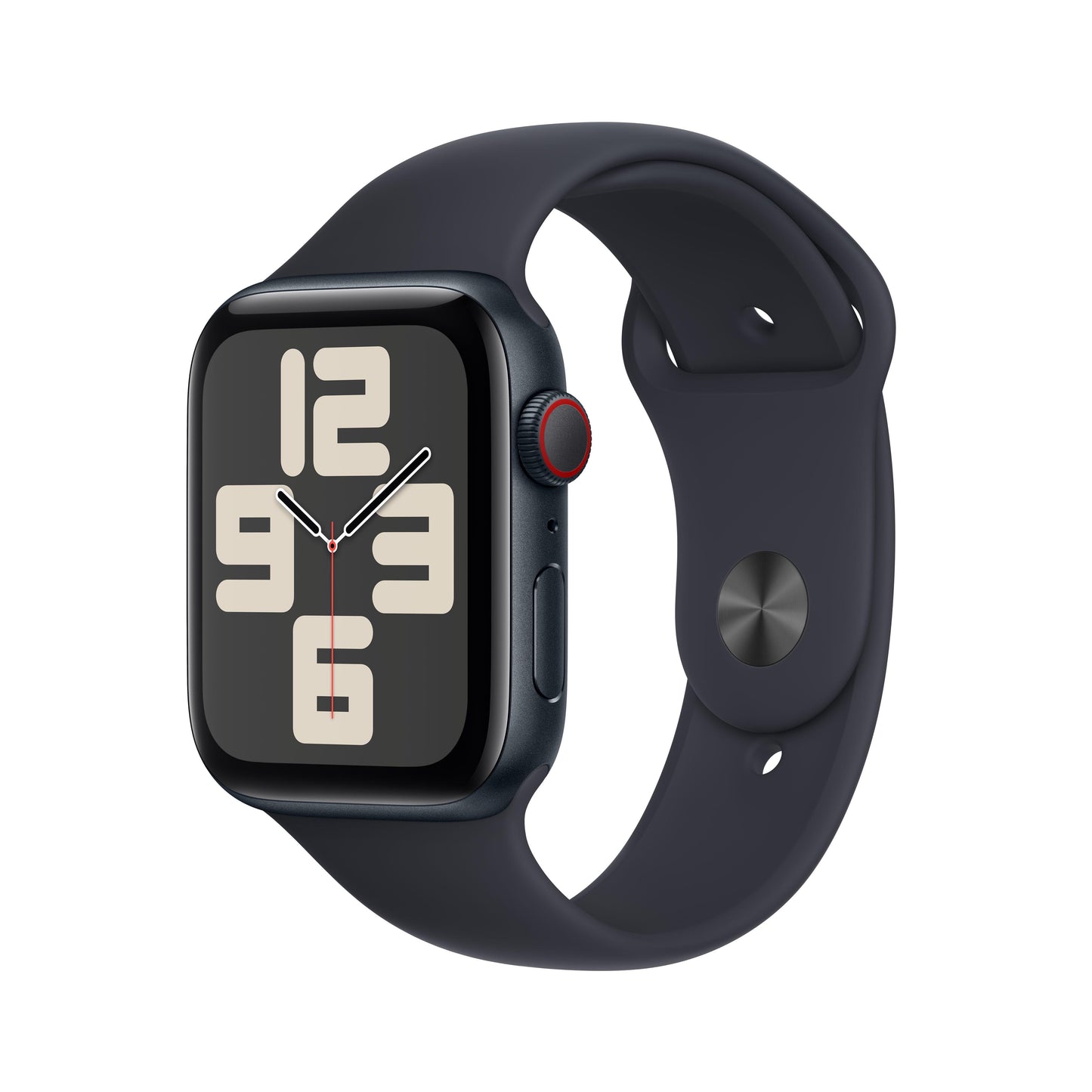 Apple Watch SE (GPS + Cellular) - Caja de aluminio en color medianoche de 44 mm - Correa deportiva color medianoche - Talla M/L
