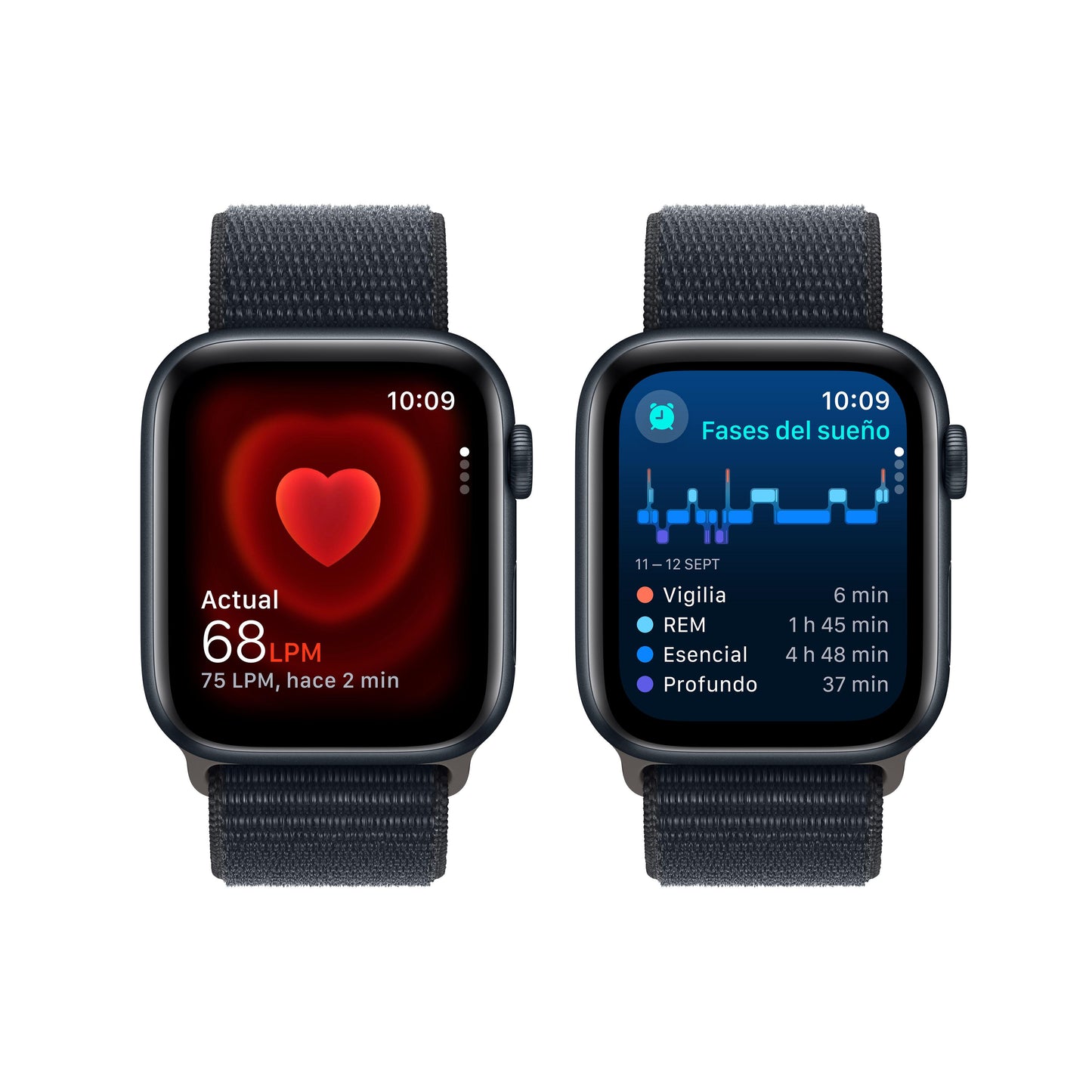 Apple Watch SE (GPS + Cellular) - Caja de aluminio en color medianoche de 44 mm - Correa Loop deportiva color medianoche