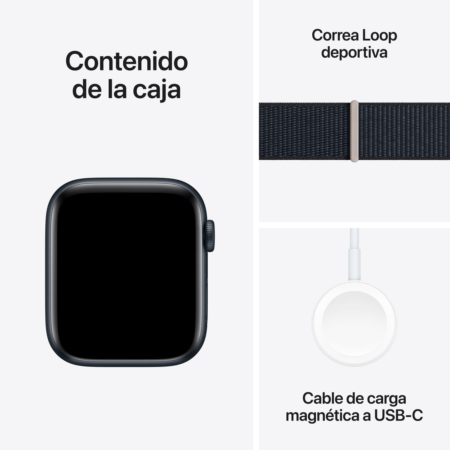 Apple Watch SE (GPS + Cellular) - Caja de aluminio en color medianoche de 44 mm - Correa Loop deportiva color medianoche