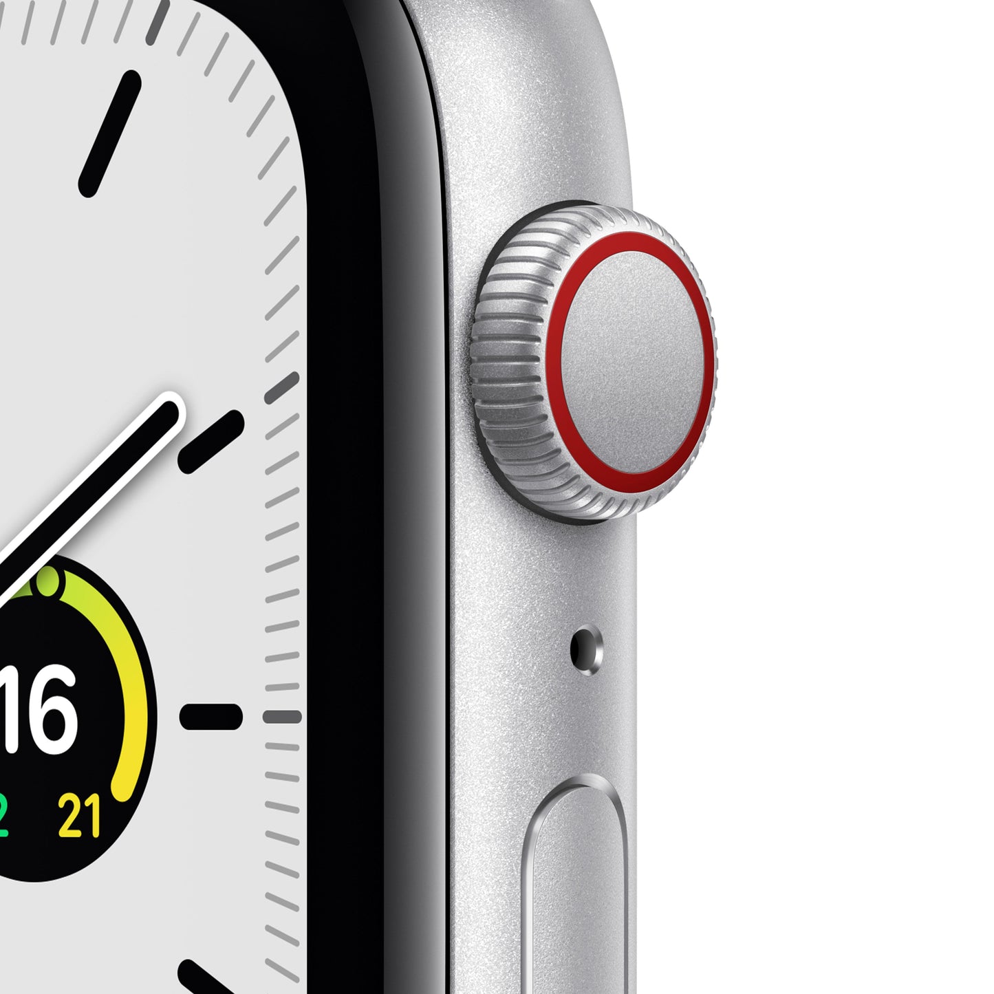 Apple Watch SE (GPS + Cellular) - Caja de aluminio en plata de 44 mm - Correa Loop deportiva en color abismo/verde musgo