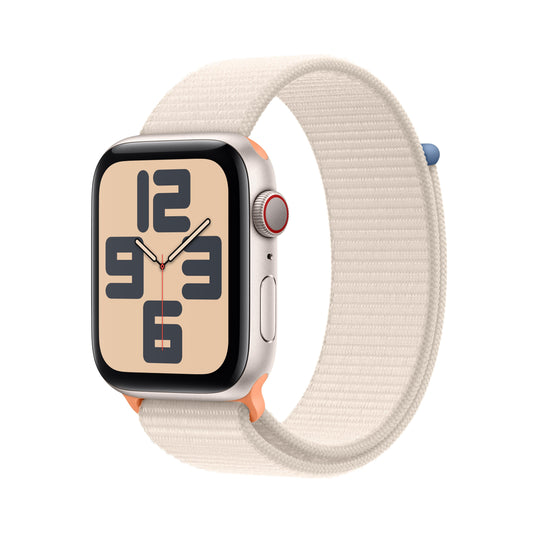 Apple Watch SE (GPS + Cellular) - Caja de aluminio en blanco estrella de 44 mm - Correa Loop deportiva blanco estrella