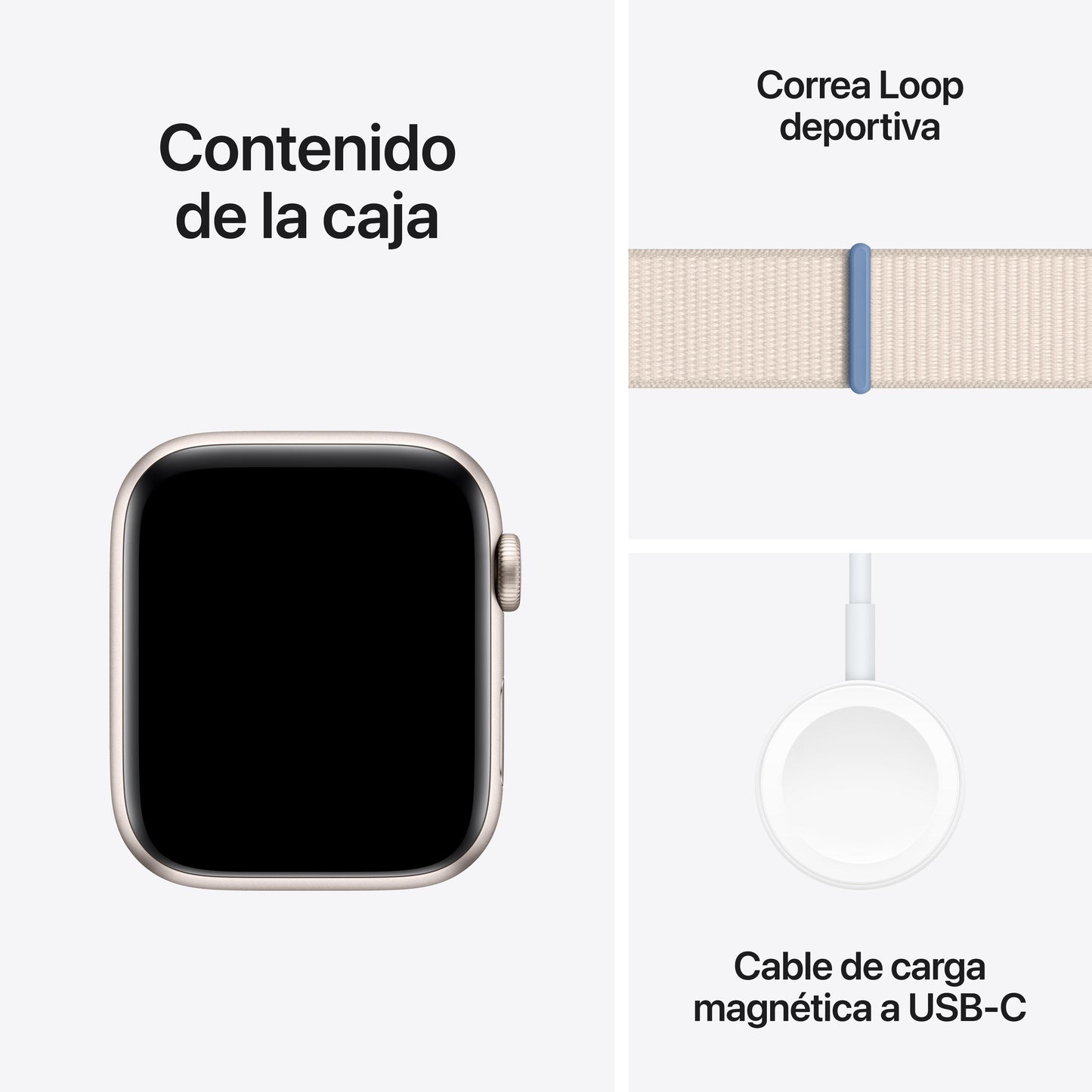 Apple Watch SE (GPS + Cellular) - Caja de aluminio en blanco estrella de 44 mm - Correa Loop deportiva blanco estrella