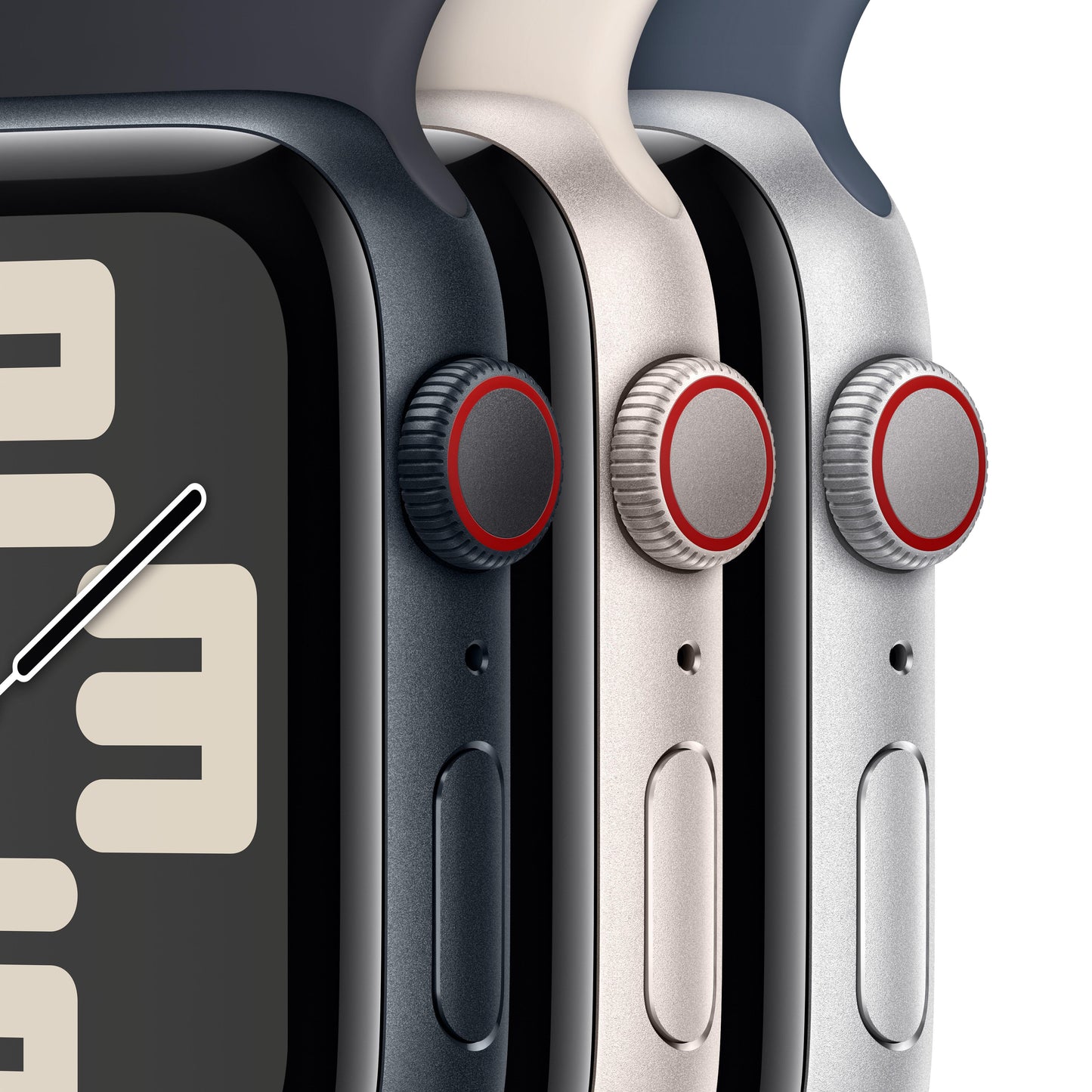 Apple Watch SE (GPS + Cellular) - Caja de aluminio en plata de 44 mm - Correa deportiva azul tempestad - Talla S/M