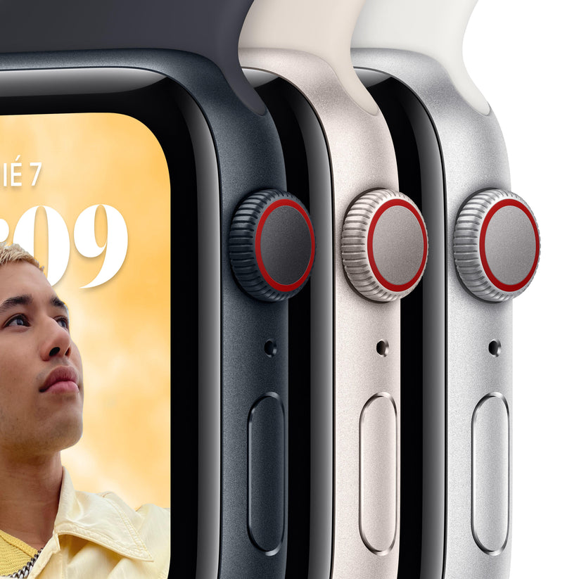 Apple Watch SE (GPS + Cellular) - Caja de aluminio en color medianoche de 44 mm - Correa deportiva en color medianoche - Talla única - Rossellimac
