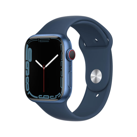 Apple Watch Series 7 (GPS + Cellular) - Caja de aluminio en azul de 45 mm - Correa deportiva en color abismo - Talla única