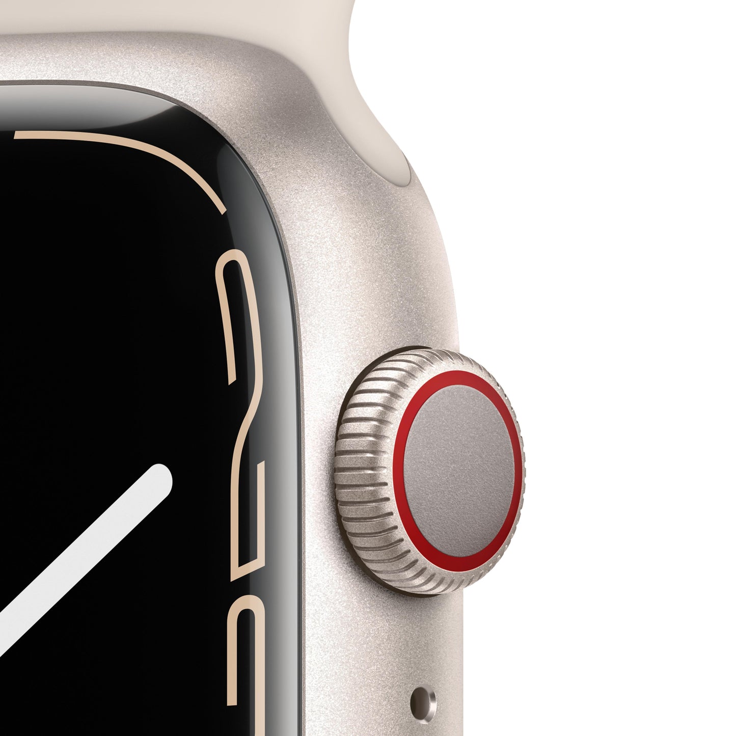 Apple Watch Series 7 (GPS + Cellular) - Caja de aluminio en blanco estrella de 45 mm - Correa deportiva blanco estrella - Talla única