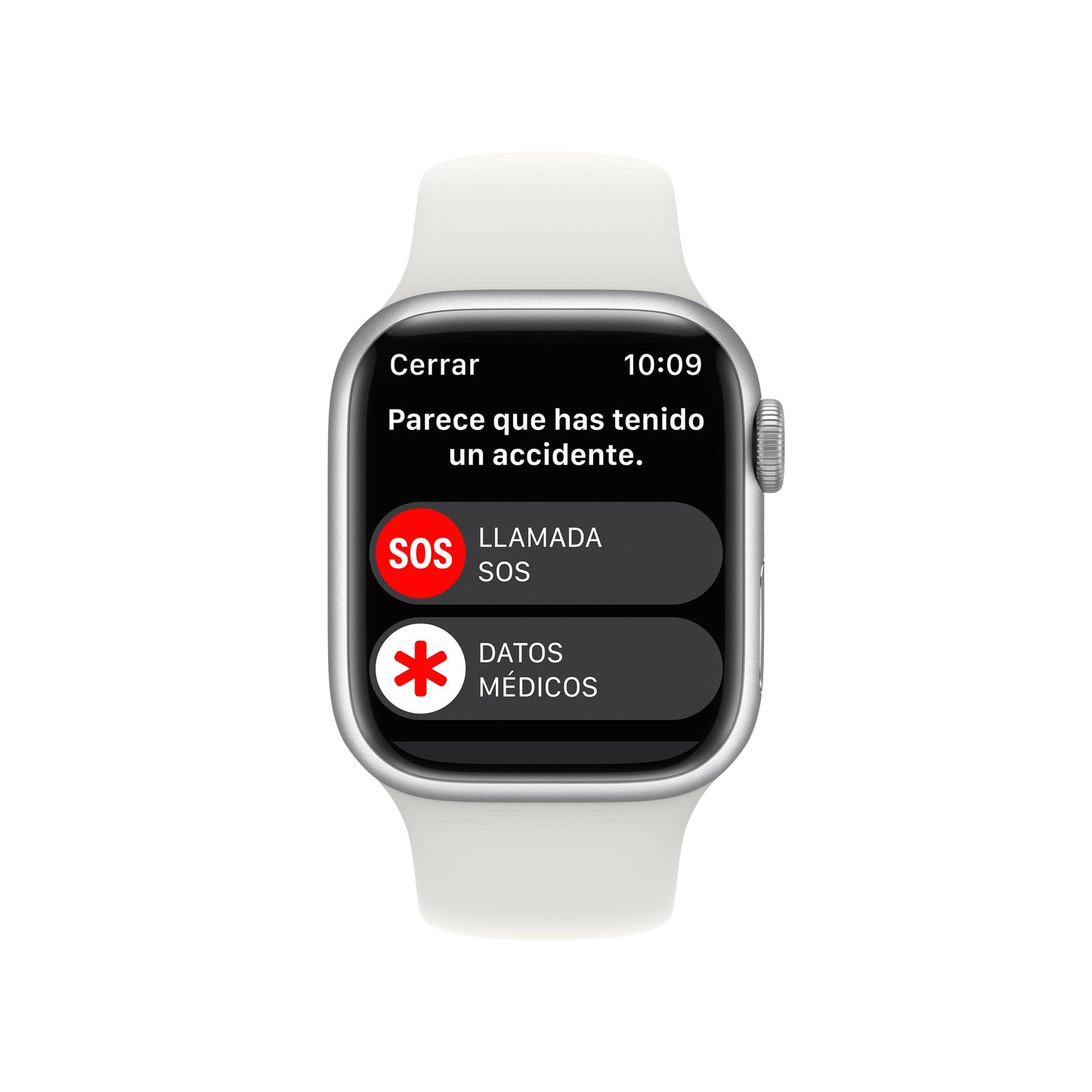 Apple Watch Series 8 (GPS + Cellular) - Caja de aluminio en plata de 41 mm - Correa deportiva blanca - Talla única