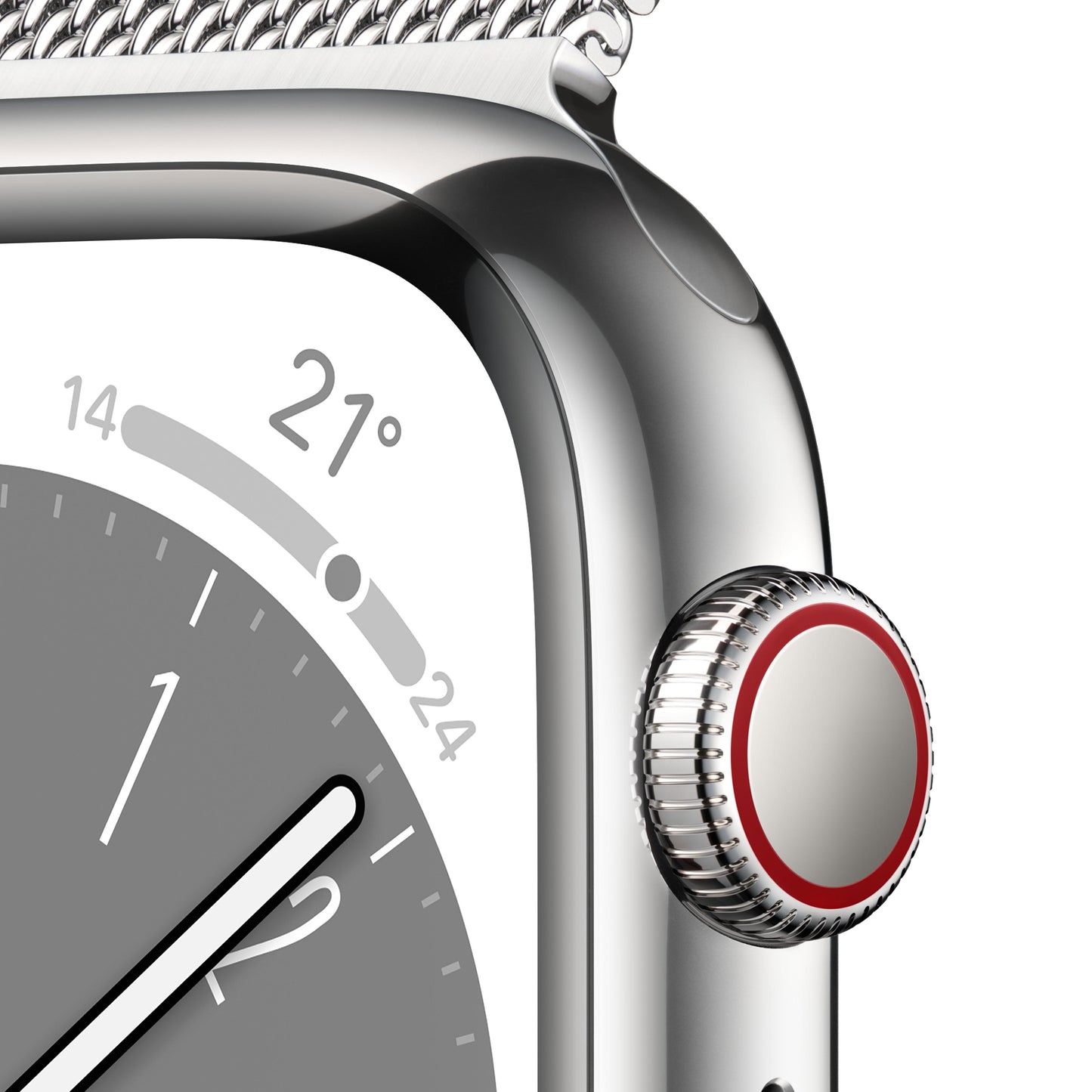 Apple Watch Series 8 (GPS + Cellular) - Caja de acero inoxidable en plata de 41 mm - Pulsera Milanese Loop en plata