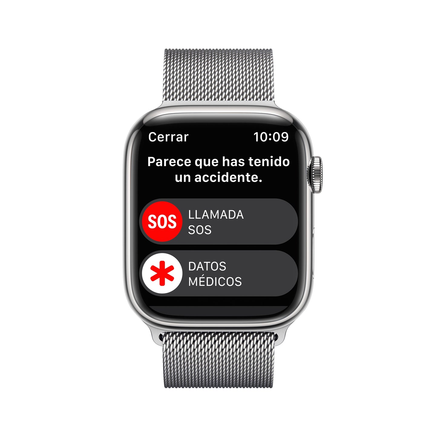 Apple Watch Series 8 (GPS + Cellular) - Caja de acero inoxidable en plata de 45 mm - Pulsera Milanese Loop en plata