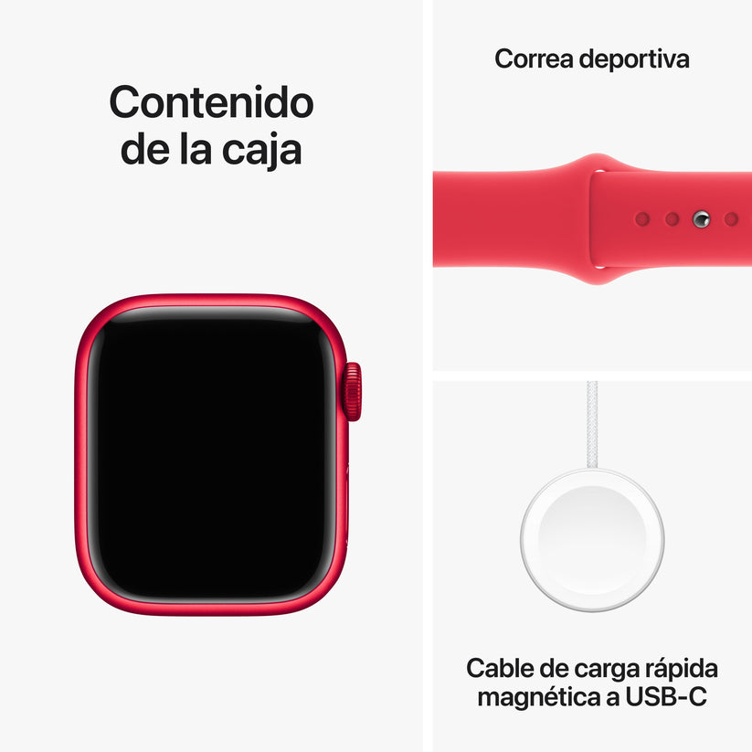 Apple Watch Series 9 (GPS) - Caja de aluminio (PRODUCT)RED de 41 mm - Correa deportiva (PRODUCT)RED - Talla M/L - Rossellimac